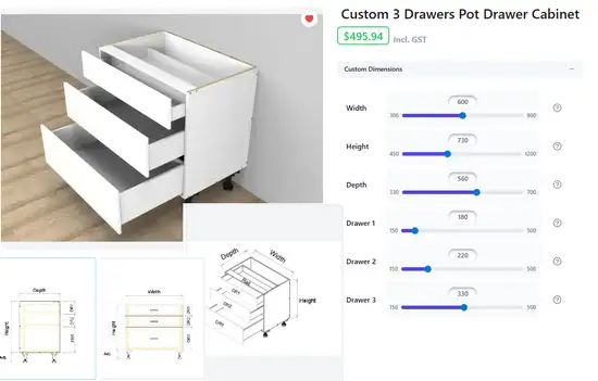 Real-Time Online Pricing Custom Cabinet